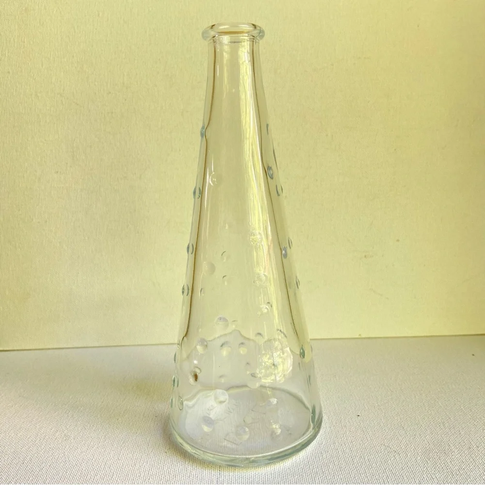 IKEA Emma Dafnas vintage clear glass hobnail dots bud vase made in Poland